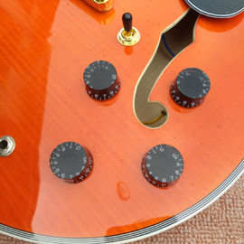 New style high-quality hollow body jazz electric guitar, Bursting maple top & back Double F holes electric guitar, free supplier