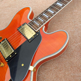 New style high-quality hollow body jazz electric guitar, Bursting maple top & back Double F holes electric guitar, free supplier