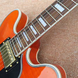 New style high-quality hollow body jazz electric guitar, Bursting maple top & back Double F holes electric guitar, free supplier