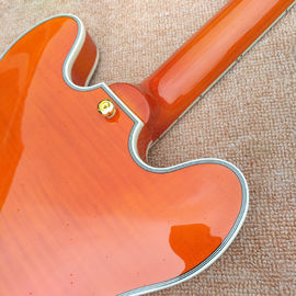 New style high-quality hollow body jazz electric guitar, Bursting maple top & back Double F holes electric guitar, free supplier