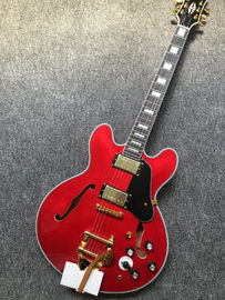 Classic Red ES 335 Jazz Guitar bigsby tremolo system ebony fingerboard electric Jazz Guitar free shipping supplier