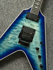 2017 custom kinds colors alien flying v guitar free shipping blueburst color ebony fretboard flying v electric guitar supplier