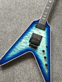 2017 custom kinds colors alien flying v guitar free shipping blueburst color ebony fretboard flying v electric guitar supplier