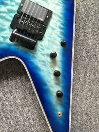 2017 custom kinds colors alien flying v guitar free shipping blueburst color ebony fretboard flying v electric guitar supplier