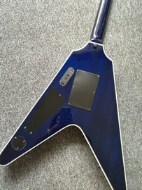 2017 custom kinds colors alien flying v guitar free shipping blueburst color ebony fretboard flying v electric guitar supplier