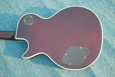 High Quality cheaper price LP custom Electric Guitar sunburst color center solid rosewood fingerboard,chrome parts, Whol supplier