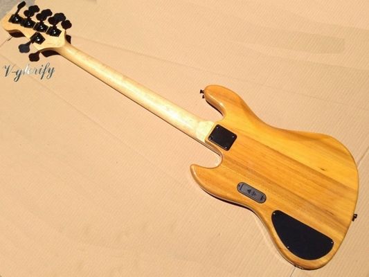 Flame maple 5 string electric bass guitar with ashwood body 20  tone position maple fingerboard free shipping supplier