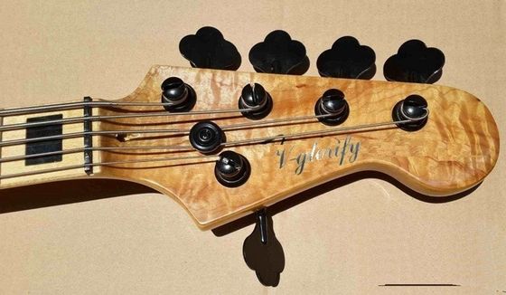Flame maple 5 string electric bass guitar with ashwood body 20  tone position maple fingerboard free shipping supplier