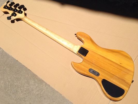 Flame maple 5 string electric bass guitar with ashwood body 20  tone position maple fingerboard free shipping supplier