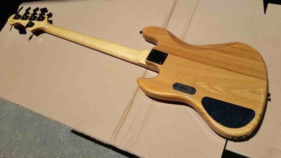 Flame maple 5 string electric bass guitar with ashwood body 20  tone position maple fingerboard free shipping supplier