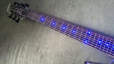 7 Strings Bass Guitar Limited Edition Clear Acrylic Body Rosewood fingerboard inlay Blue LED lamp Electric Bass Guitar supplier