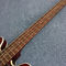New style high-quality hollow body electric guitar 4 string bass, Double F holes, Wine red body,Free shipping supplier