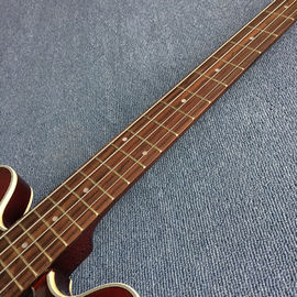 New style high-quality hollow body electric guitar 4 string bass, Double F holes, Wine red body,Free shipping supplier