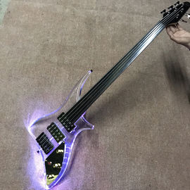 High quality LED light acrylic electric guitar rosewood fingerboard, free shipping supplier