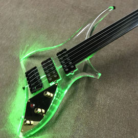 High quality LED light acrylic electric guitar rosewood fingerboard, free shipping supplier