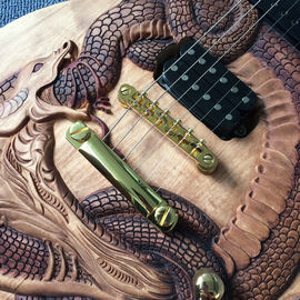 Custom guitar, carved dragon pattern, ebony fingerboard, free shipping supplier