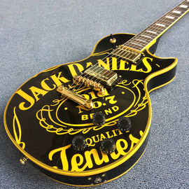 JACK DANIELS standard LP electric guitar guitar, black and yellow combination, gold pieces, free shipping supplier