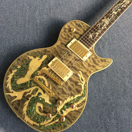 New high-quality custom LP electric guitar, Abalone Dinosaur inlaid fingerboard &amp; body custom LP Electric guitar supplier