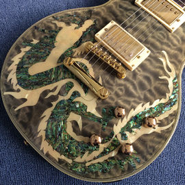 New high-quality custom LP electric guitar, Abalone Dinosaur inlaid fingerboard &amp; body custom LP Electric guitar supplier