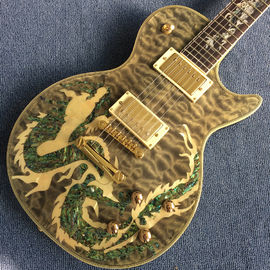 New high-quality custom LP electric guitar, Abalone Dinosaur inlaid fingerboard &amp; body custom LP Electric guitar supplier