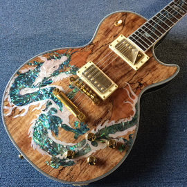 New high-quality custom LP electric guitar, Abalone Dinosaur inlaid fingerboard &amp; body custom LP Electric guitar, free s supplier