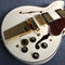 Hollow body jazz electric guitar, Double F holes,Ebony Fingerboard,Tremolo system,white guitar supplier
