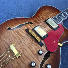 Hollow body L-5 jazz electric guitar,Full color strip edge,Burst color Quilte Maple top ,Quilte Maple top supplier