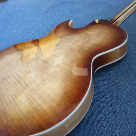 Hollow body L-5 jazz electric guitar,Full color strip edge,Burst color Quilte Maple top ,Quilte Maple top supplier