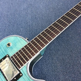 New style of custom guitar, double F holes,Flame Maple Top ,blue guitar supplier