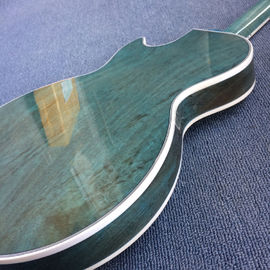 New style of custom guitar, double F holes,Flame Maple Top ,blue guitar supplier