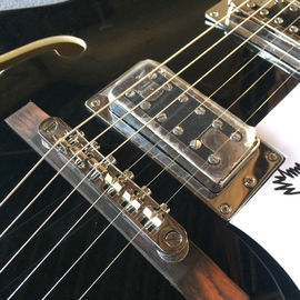 Hollow body jazz electric guitar,Double F hole, tremolo system, black high quality jazz guitar supplier