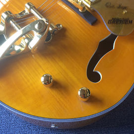 New style high-quality hollow body jazz electric guitar, Double F holes,Tremolo system ,Flame Maple top supplier