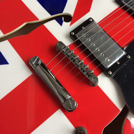 Hollow body Jazz electric guitar, British flag Rosewood Fingerboard electric guitar supplier