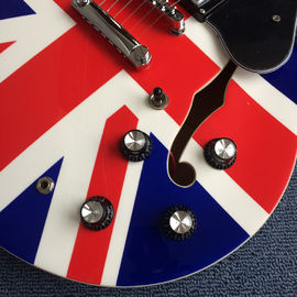 Hollow body Jazz electric guitar, British flag Rosewood Fingerboard electric guitar supplier