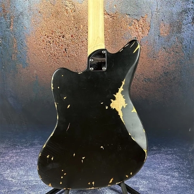 2024 Deluxe Handed Fano Style Relic Electric Guitar Custom Guitar Factory Aged Black Guitar P90 Pickups supplier