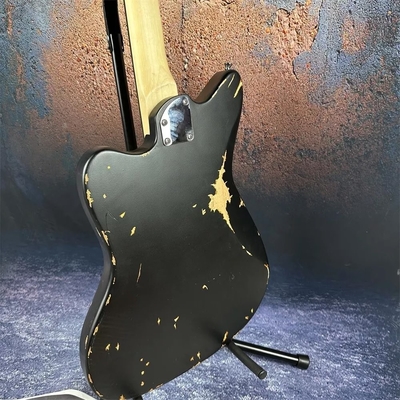 2024 Deluxe Handed Fano Style Relic Electric Guitar Custom Guitar Factory Aged Black Guitar P90 Pickups supplier