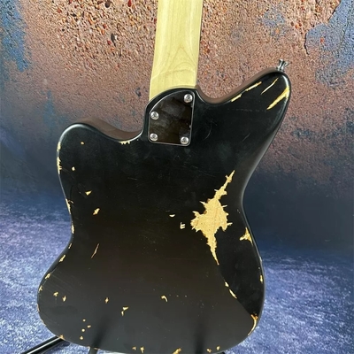 2024 Deluxe Handed Fano Style Relic Electric Guitar Custom Guitar Factory Aged Black Guitar P90 Pickups supplier