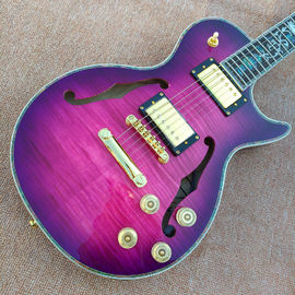 Flame Maple Top &amp; Back Custom LP electric guitar with Abalone binding top &amp; back supplier