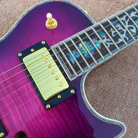 Flame Maple Top &amp; Back Custom LP electric guitar with Abalone binding top &amp; back supplier