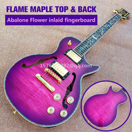 Flame Maple Top &amp; Back Custom LP electric guitar with Abalone binding top &amp; back supplier