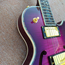 Flame Maple Top &amp; Back Custom LP electric guitar with Abalone binding top &amp; back supplier