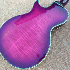Flame Maple Top &amp; Back Custom LP electric guitar with Abalone binding top &amp; back supplier
