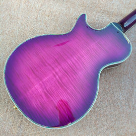 Flame Maple Top &amp; Back Custom LP electric guitar with Abalone binding top &amp; back supplier