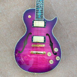 Flame Maple Top &amp; Back Custom LP electric guitar with Abalone binding top &amp; back supplier