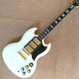 High quality SG electric guitar styles, ebony fingerboard, gold hardware, 3 pieces pickups electric guitar supplier