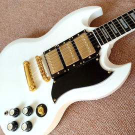 High quality SG electric guitar styles, ebony fingerboard, gold hardware, 3 pieces pickups electric guitar supplier