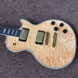 New standard LP CUSTOM SHOP Hot sale LP custom electric guitar flame maple cover natural color gold hardware supplier