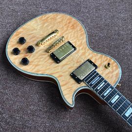 New standard LP CUSTOM SHOP Hot sale LP custom electric guitar flame maple cover natural color gold hardware supplier