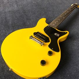 Wholesale and Hot selling OEM studio electric guitar yellow color one piece bridge pickup LP 1958 Junior guitar supplier