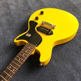 Wholesale and Hot selling OEM studio electric guitar yellow color one piece bridge pickup LP 1958 Junior guitar supplier